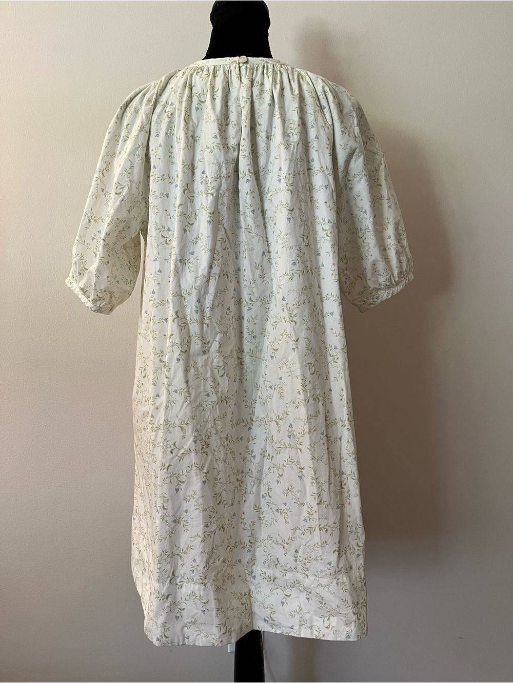 Julia Berolzheimer x LAKE cotton poplin dress gathered sleeves, spring vine, M - Picture 4 of 9